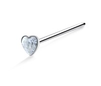 Colorless Heart Stone Straight Nose Stud NSKA-786